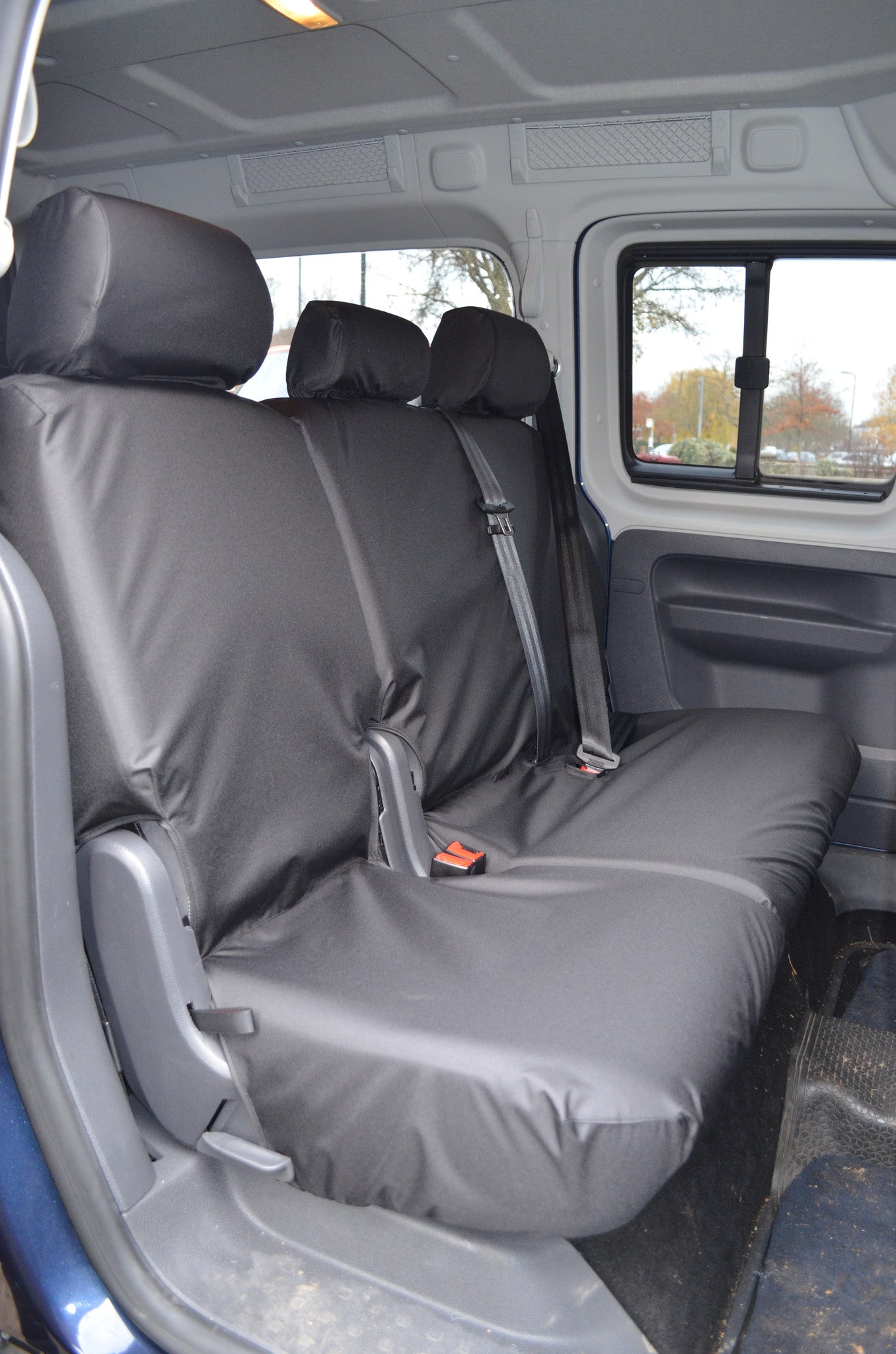 Volkswagen Caddy 2004 Onwards Seat Covers 2nd Row Single &amp; Double Seats / Black Turtle Covers Ltd