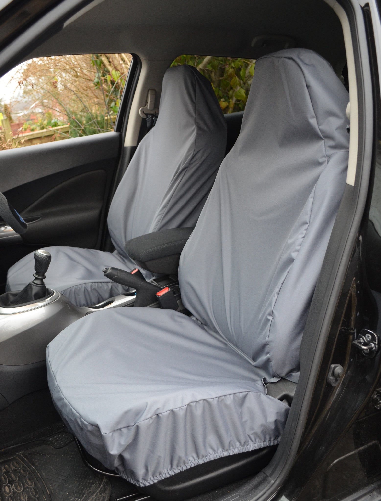 Front Pair of Airbag Compatible Car &amp; Van Seat Covers Grey Turtle Covers Ltd