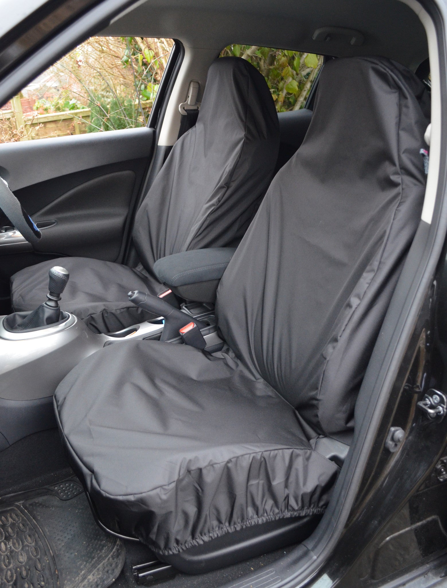 Front Pair of Airbag Compatible Car &amp; Van Seat Covers Black Turtle Covers Ltd
