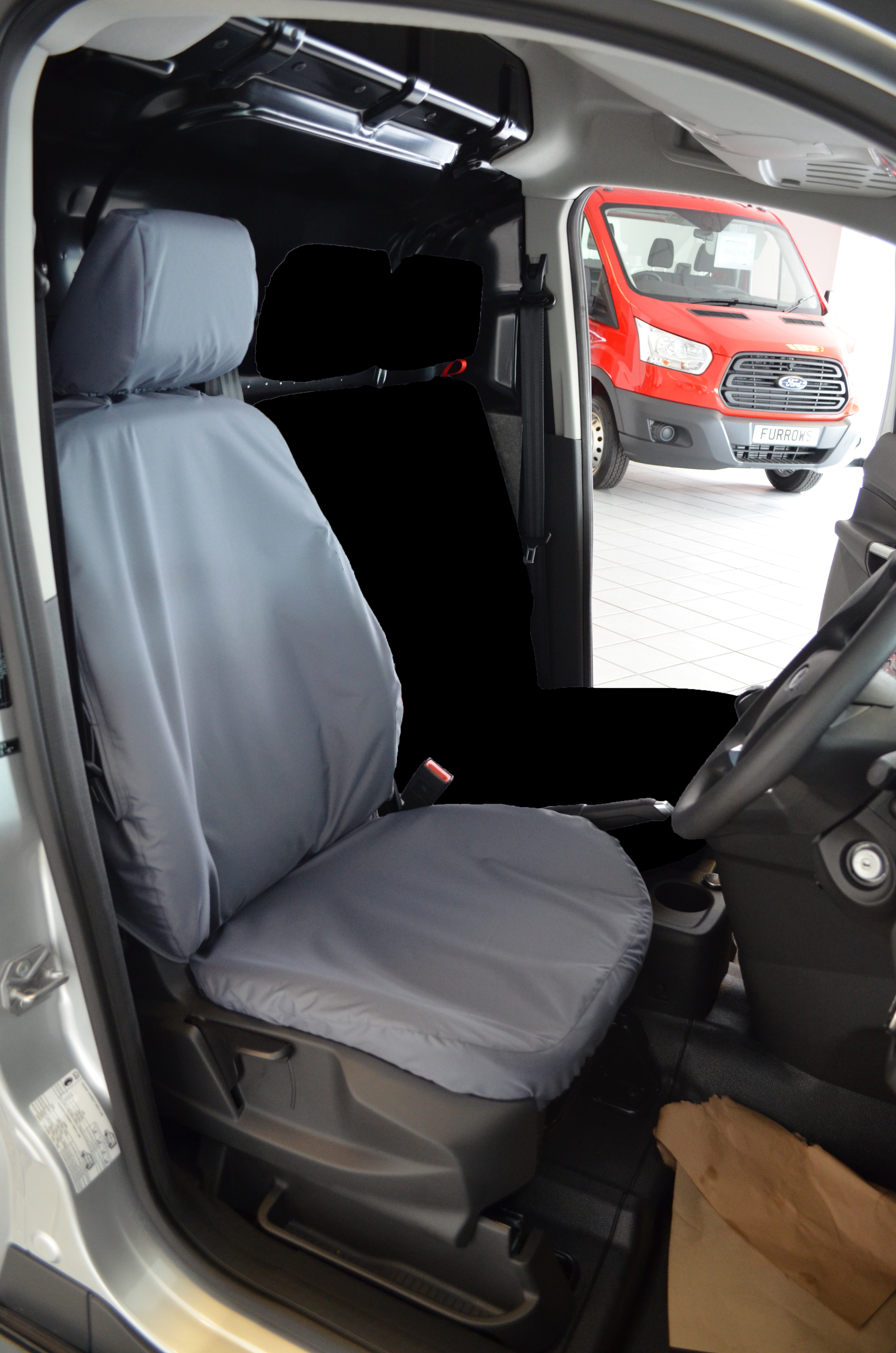 Ford Transit Connect Van 2014 - 2018 Tailored Waterproof Driver Seat Cover Grey Turtle Covers Ltd