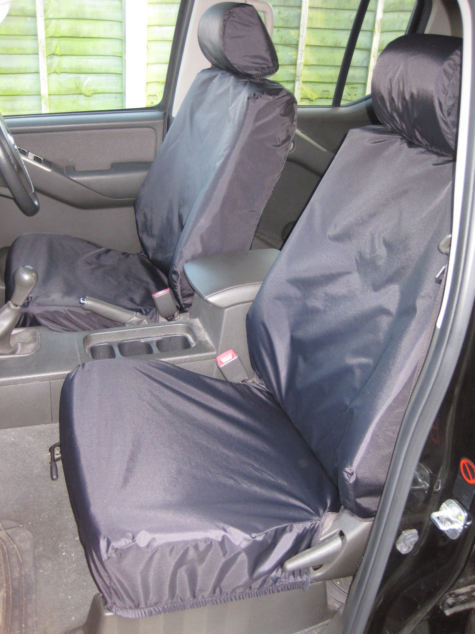 Nissan Navara Double Cab (2005 to 2016) Tailored Seat Covers Front Seats / Black Turtle Covers Ltd