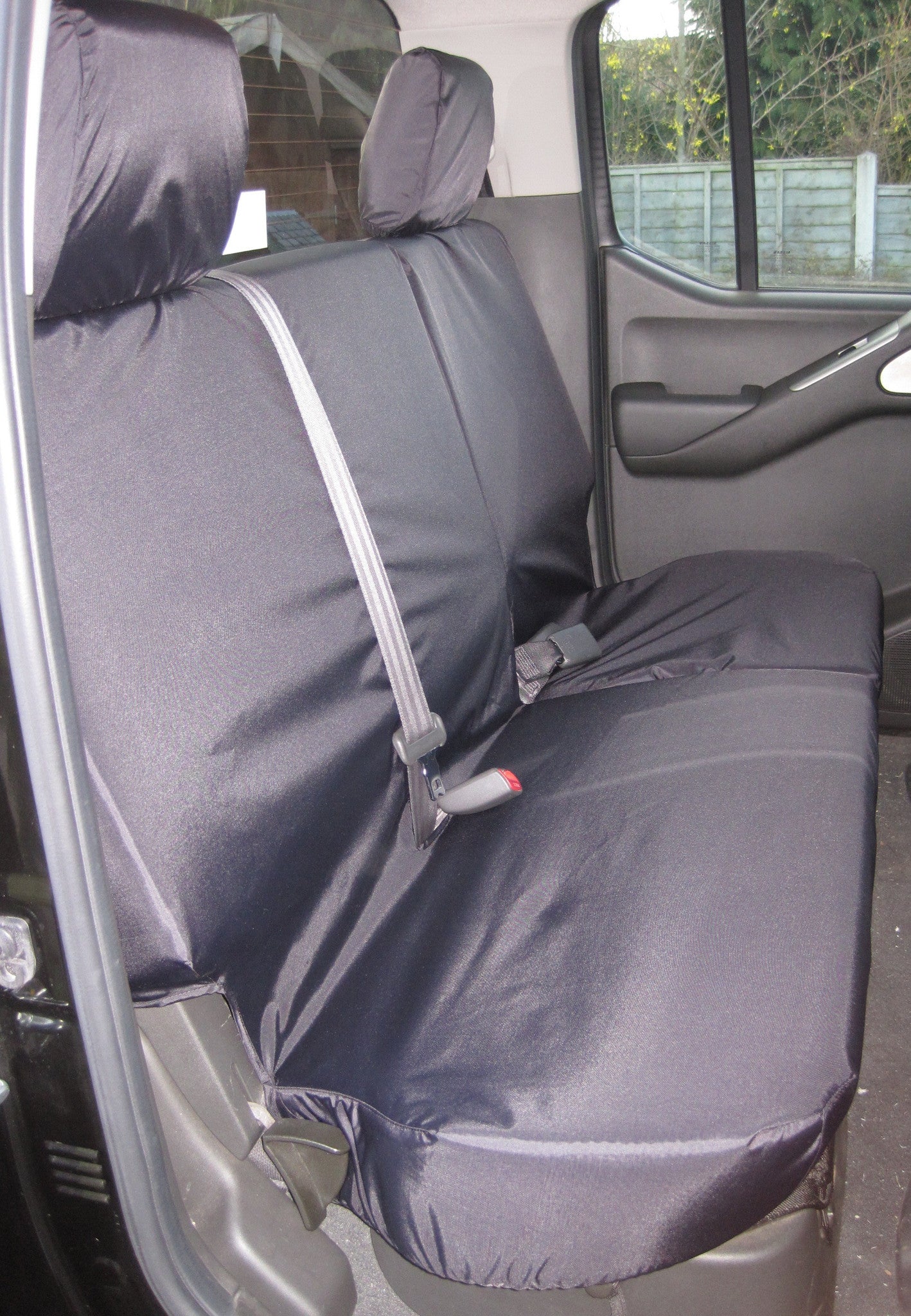 Nissan Navara Double Cab (2005 to 2016) Tailored Seat Covers Rear Seats / Black Turtle Covers Ltd