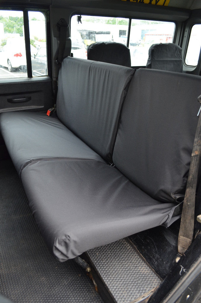Land Rover Defender 1983 - 2007 Rear Seat Covers 2nd Row Single &amp; Double / Black Turtle Covers Ltd