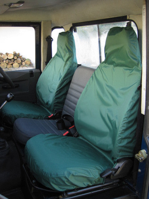 Land Rover Defender 1983 - 2007 Front Seat Covers Front Pair / Green Turtle Covers Ltd