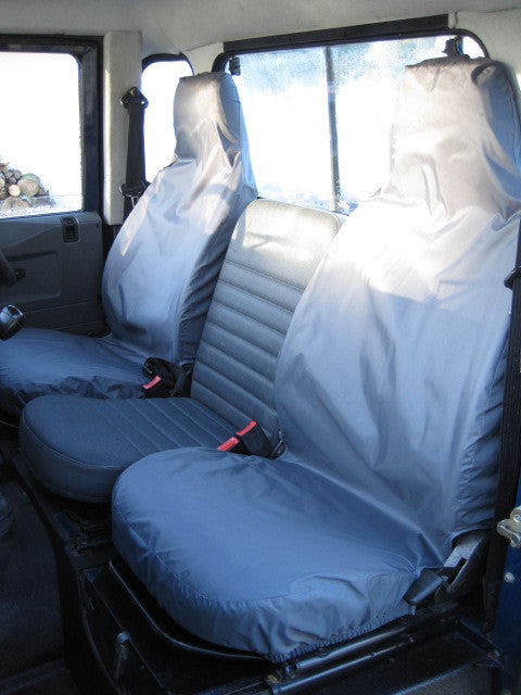 Land Rover Defender 1983 - 2007 Front Seat Covers Front Pair / Grey Turtle Covers Ltd