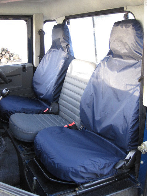 Land Rover Defender 1983 - 2007 Front Seat Covers Front Pair / Navy Blue Turtle Covers Ltd