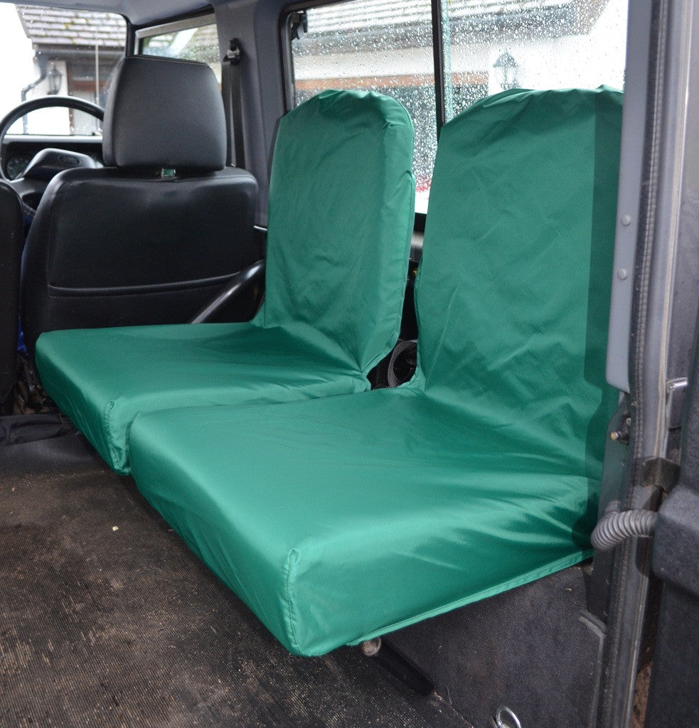 Land Rover Defender 1983 - 2007 Rear Seat Covers Set of 2 Dicky Seats / Green Turtle Covers Ltd
