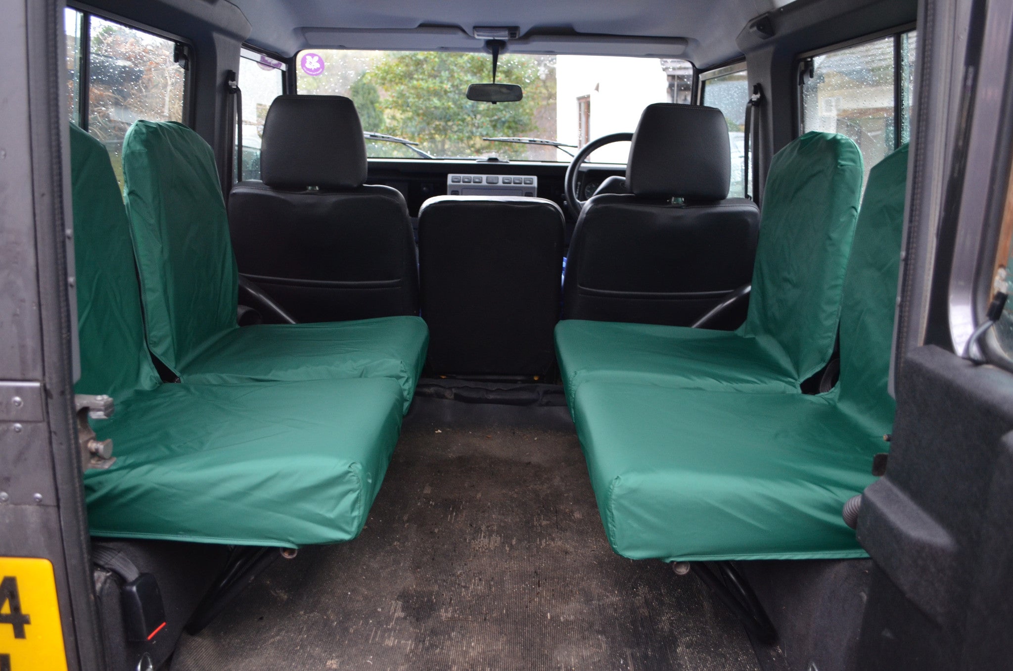 Land Rover Defender 1983 - 2007 Rear Seat Covers Set of 4 Dicky Seats / Green Turtle Covers Ltd