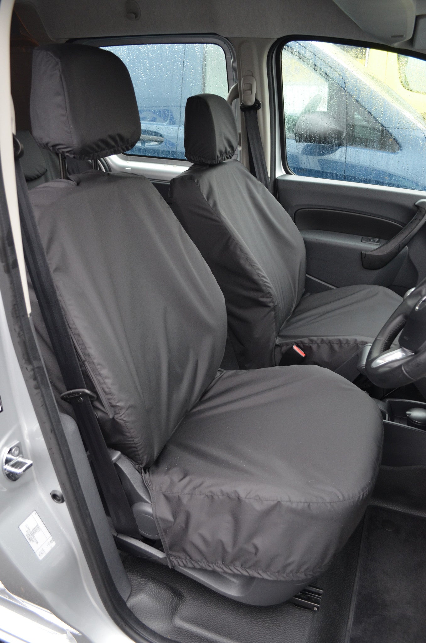 Renault Kangoo Van 2008 Onwards Seat Covers Driver's Seat and Non-Folding Passenger Seat / Black Turtle Covers Ltd