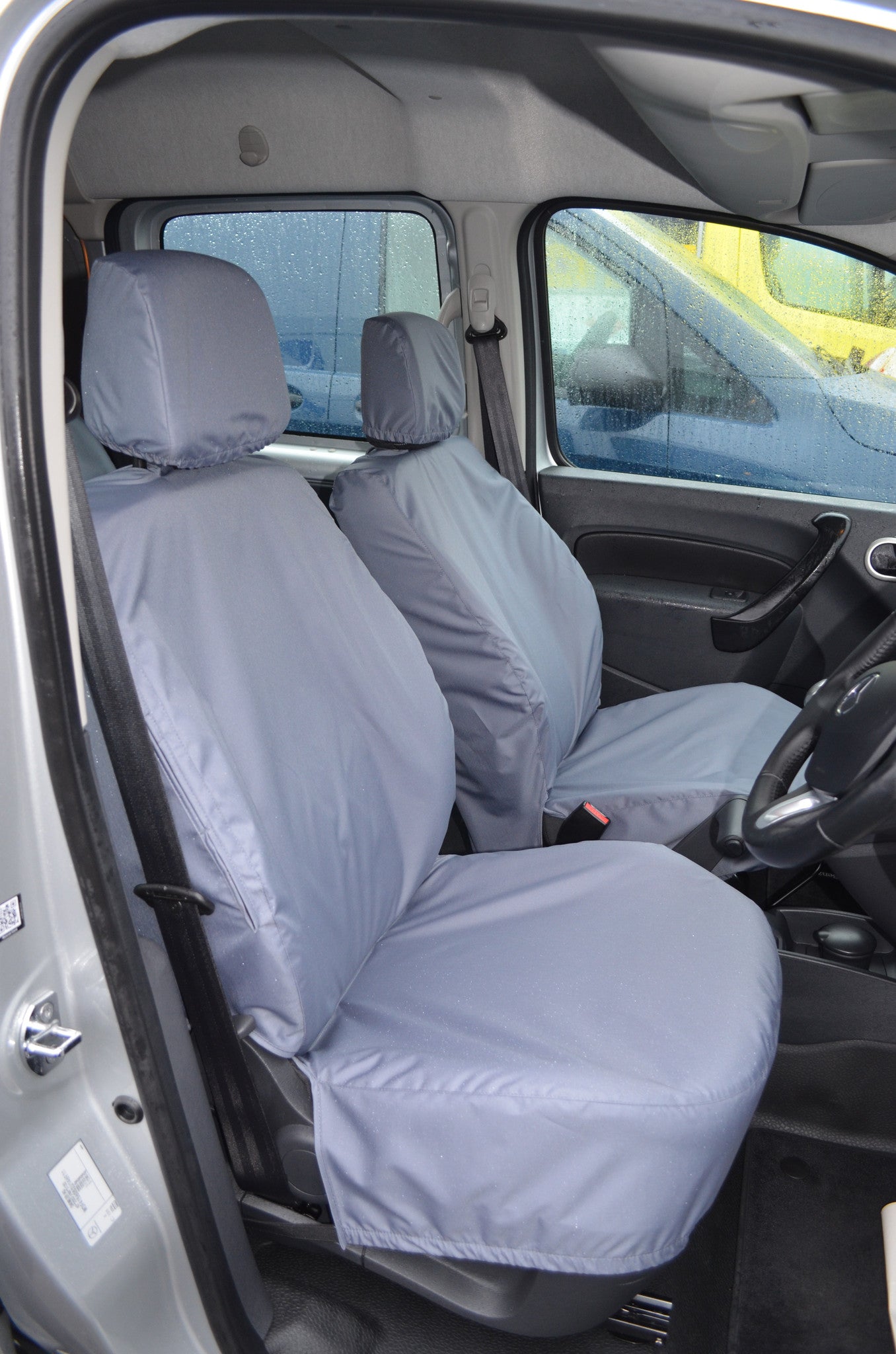 Renault Kangoo Van 2008 Onwards Seat Covers Driver's Seat and Non-Folding Passenger Seat / Grey Turtle Covers Ltd
