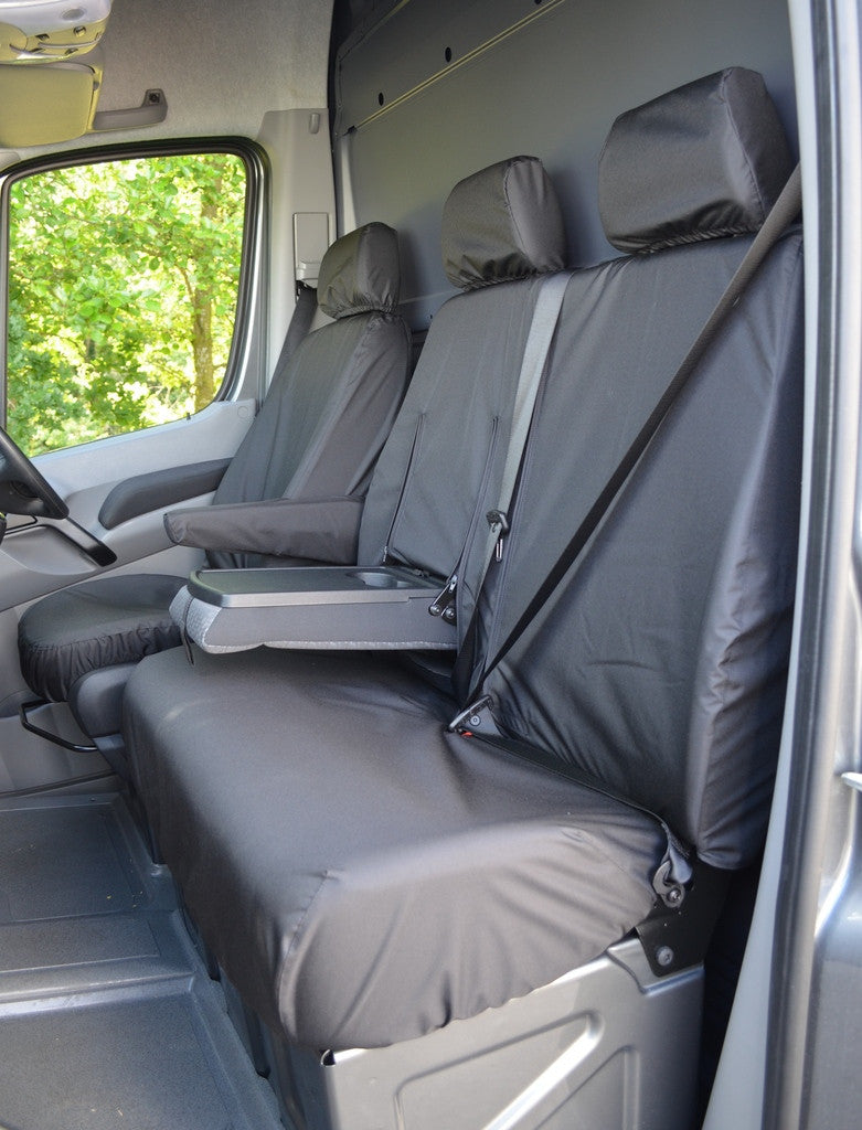 Mercedes Sprinter 2006 - 2009 Tailored and Waterproof Seat Covers Black / Front Turtle Covers Ltd