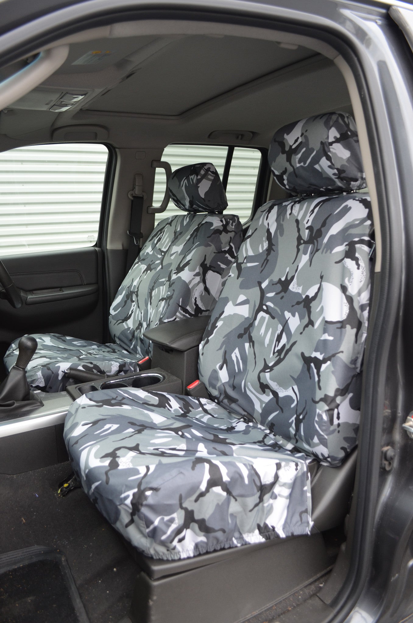 Nissan Navara Double Cab (2005 to 2016) Tailored Seat Covers Front Seats / Urban Camouflage Turtle Covers Ltd