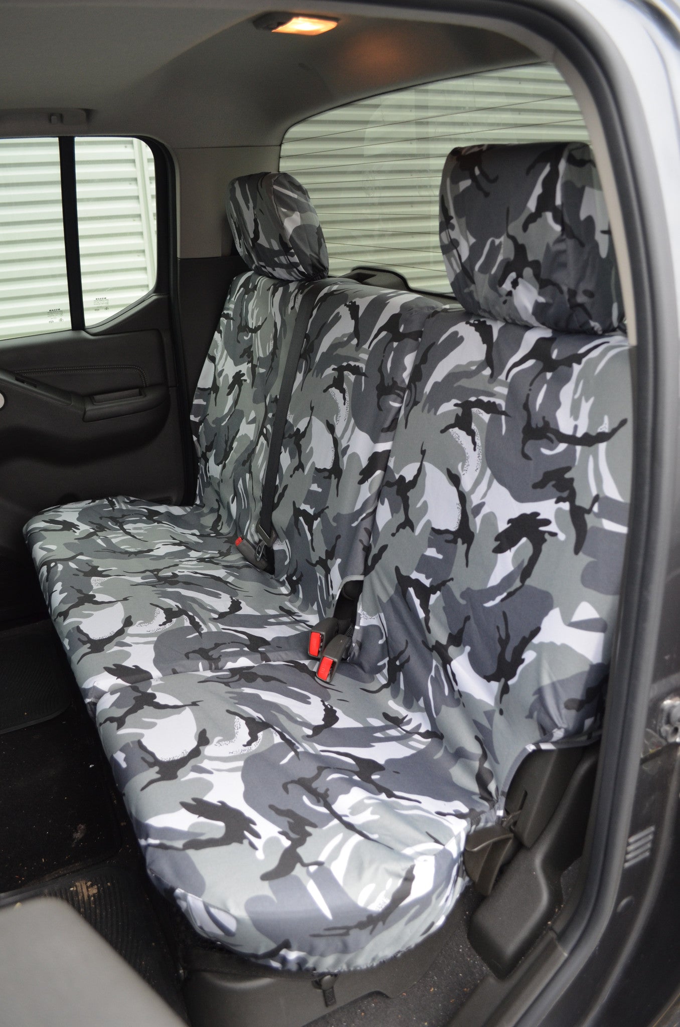 Nissan Navara Double Cab (2005 to 2016) Tailored Seat Covers Rear Seats / Urban Camouflage Turtle Covers Ltd