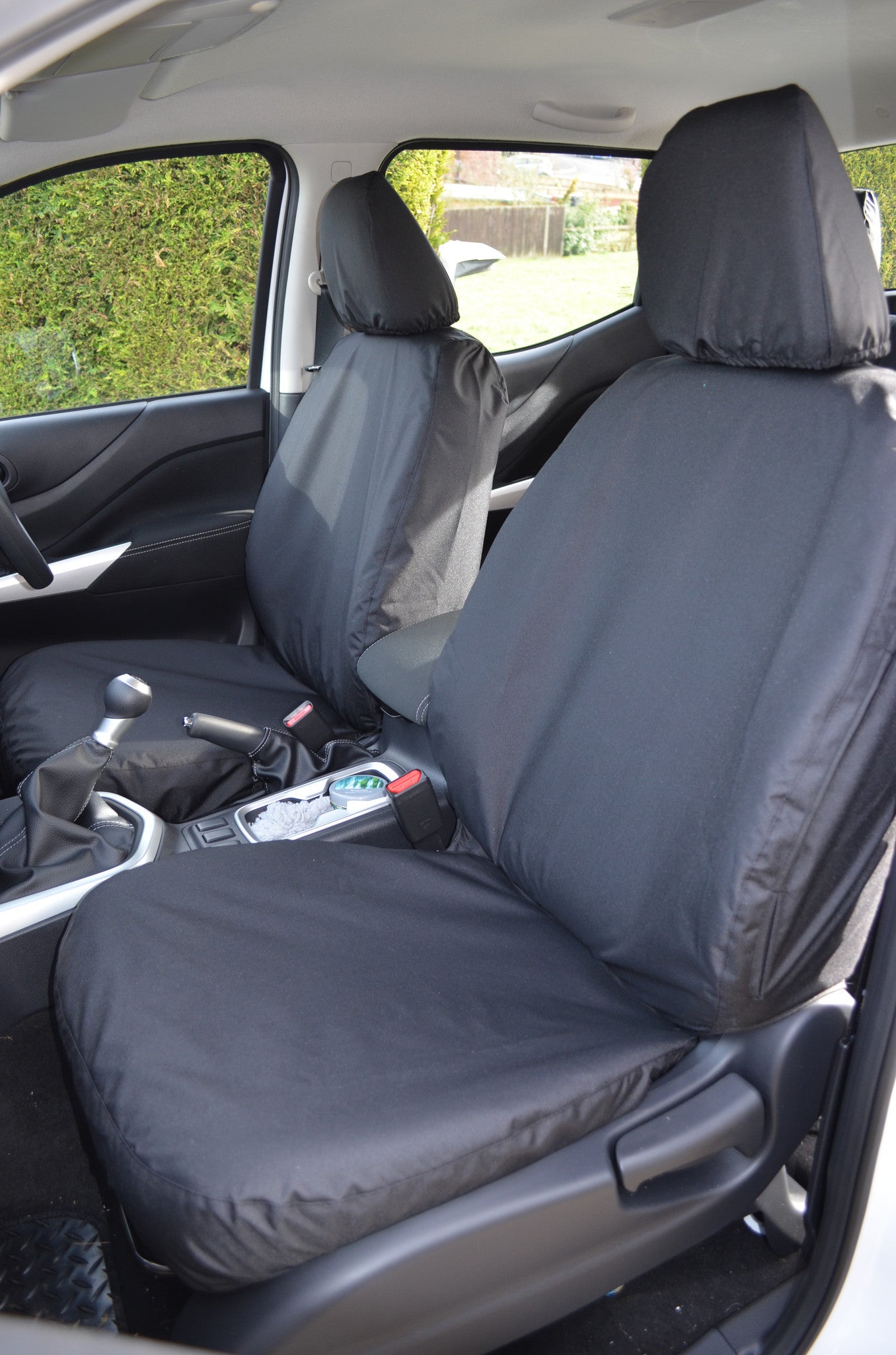 Nissan Navara NP300 Double Cab (2016 Onwards) Tailored Seat Covers Front Seats / Black Turtle Covers Ltd