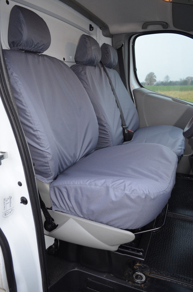Nissan Primastar Minibus 2002 - 2006 Seat Covers Grey / Front 3 Seats (Driver's NO Armrest) Turtle Covers Ltd