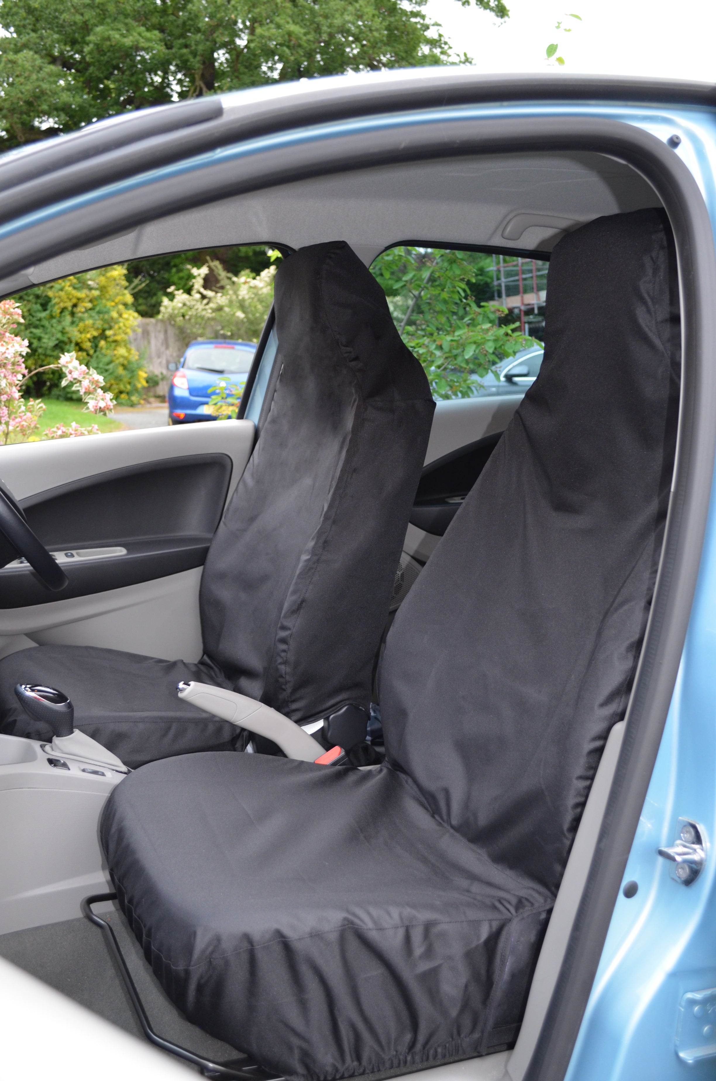 Renault Zoe 2012+ Tailored &amp; Waterproof Seat Covers Black / Front Pair Turtle Covers Ltd