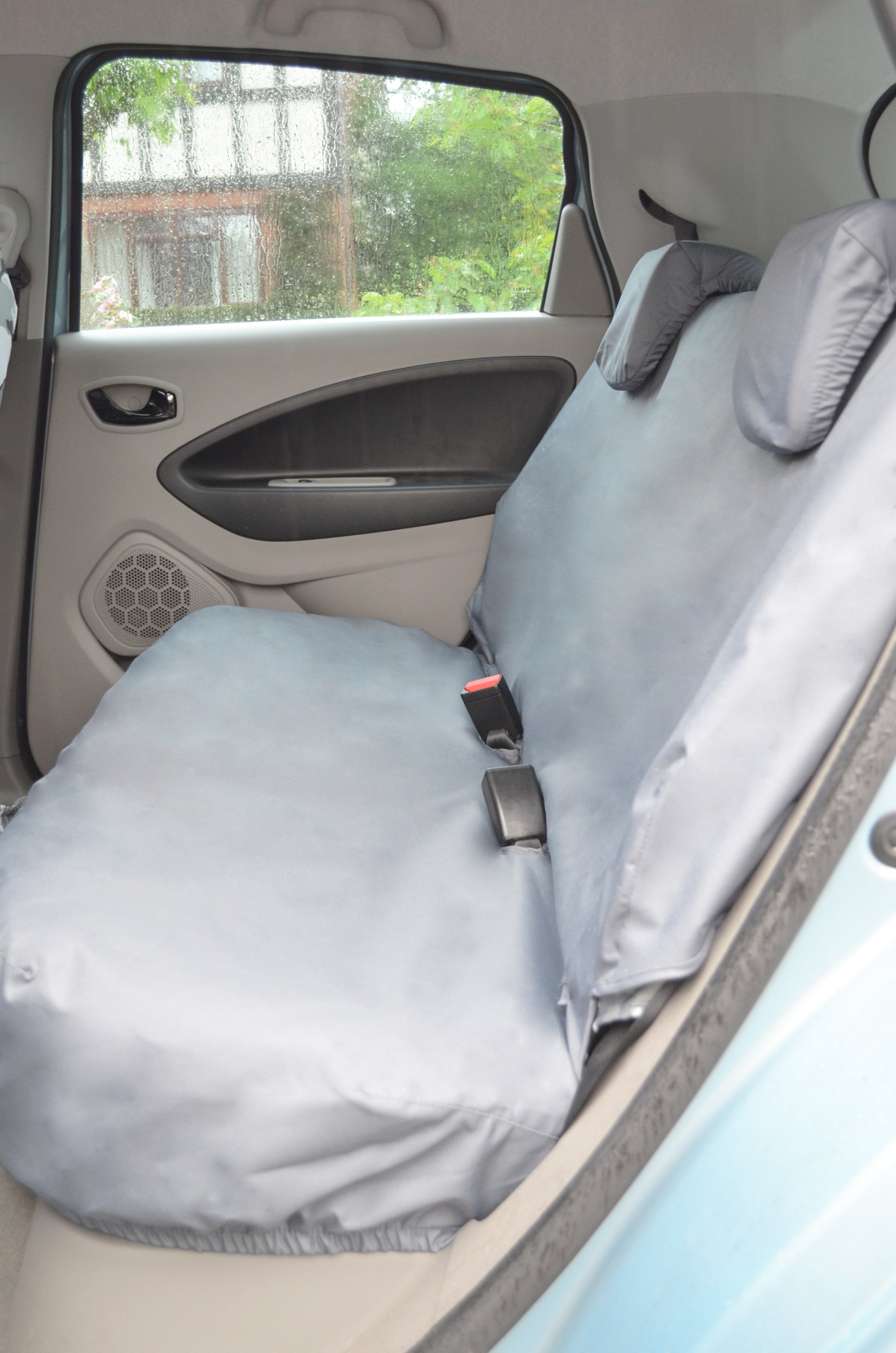 Renault Zoe 2012+ Tailored &amp; Waterproof Seat Covers Grey / Rear Bench Turtle Covers Ltd