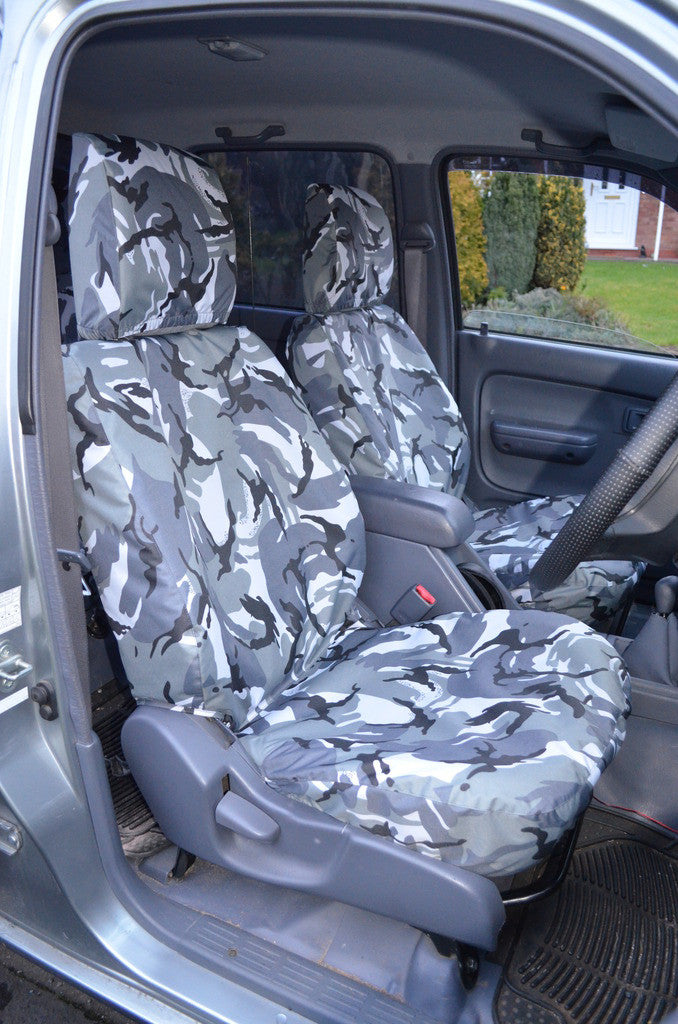 Toyota Hilux 2002 - 2005 Seat Covers Front Seat Covers / Grey Camouflage Turtle Covers Ltd