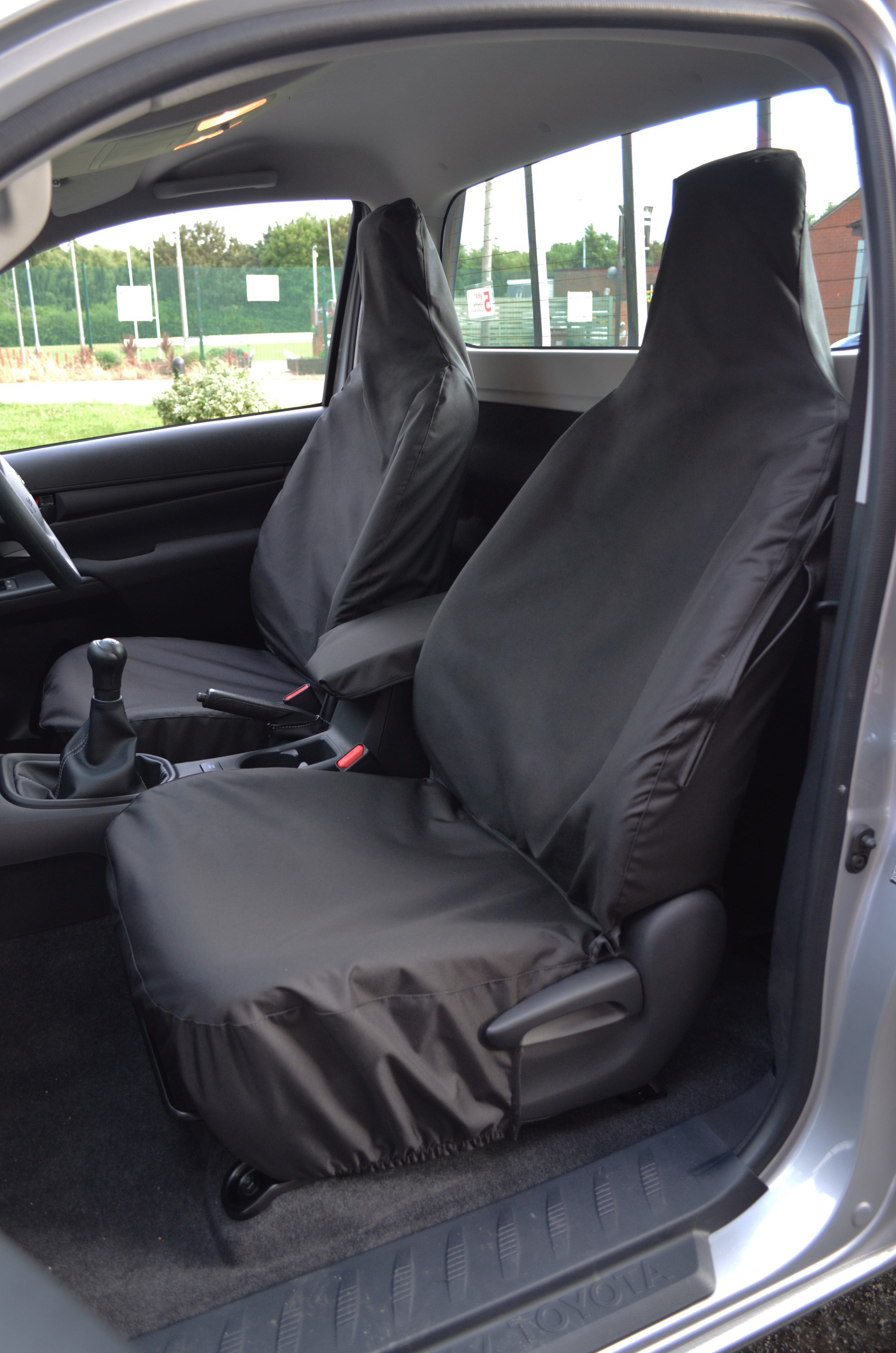 Toyota Hilux Single Cab 2016+ Tailored Seat Covers Black / Front Pair Turtle Covers Ltd