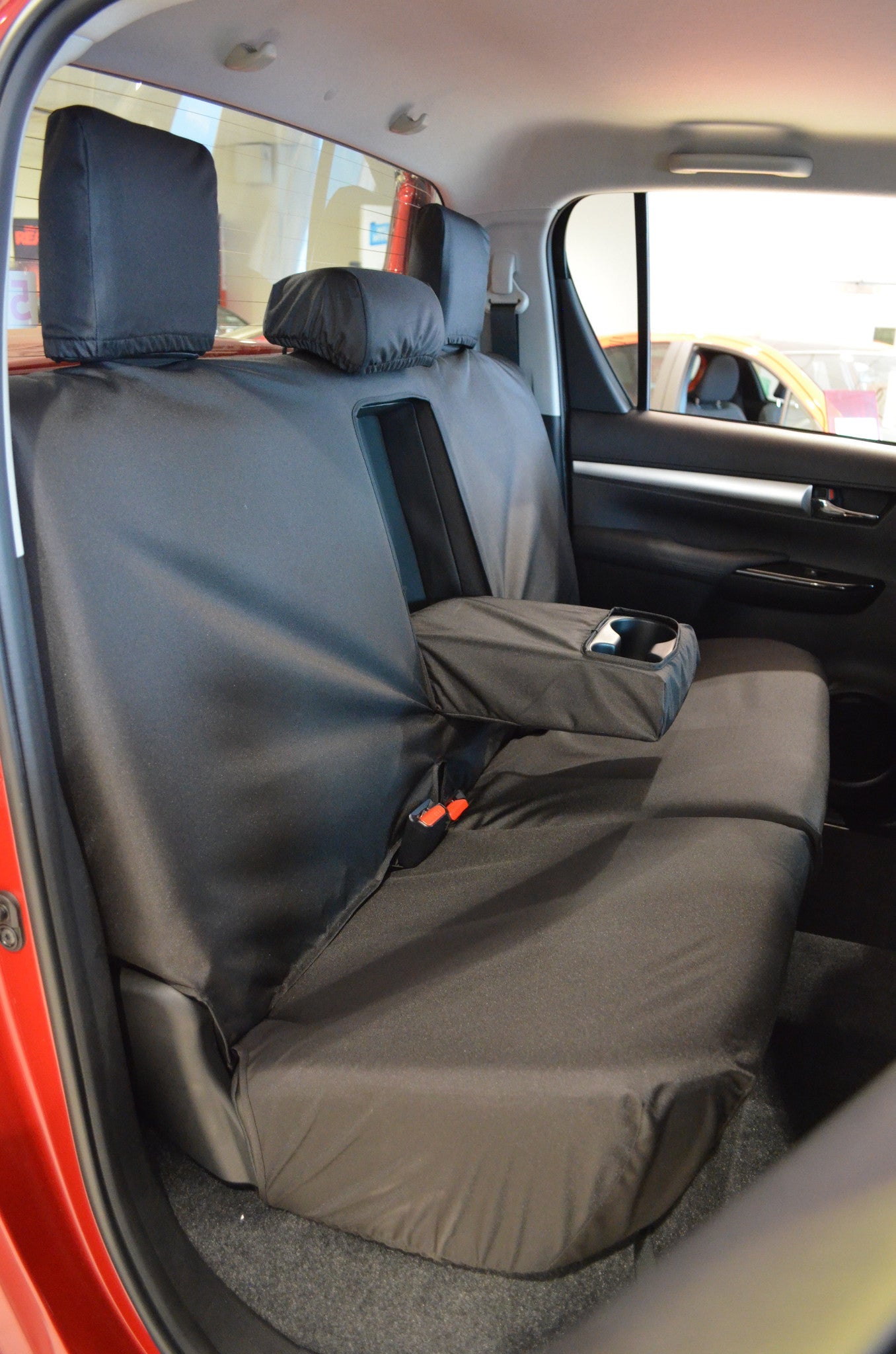 Toyota Hilux Invincible 2016+ Tailored Seat Covers Rear Seat Covers / Black Turtle Covers Ltd