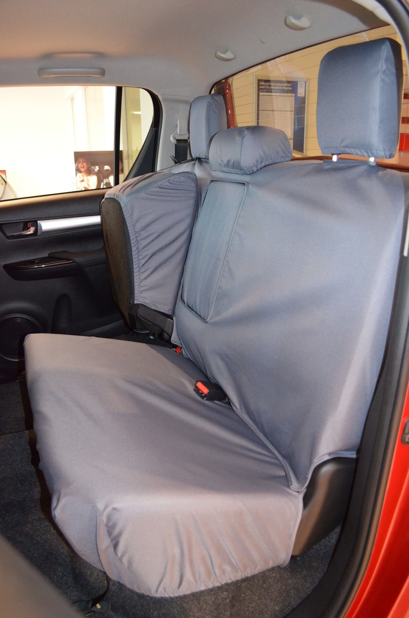 Toyota Hilux Invincible 2016+ Tailored Seat Covers Rear Seat Covers / Grey Turtle Covers Ltd