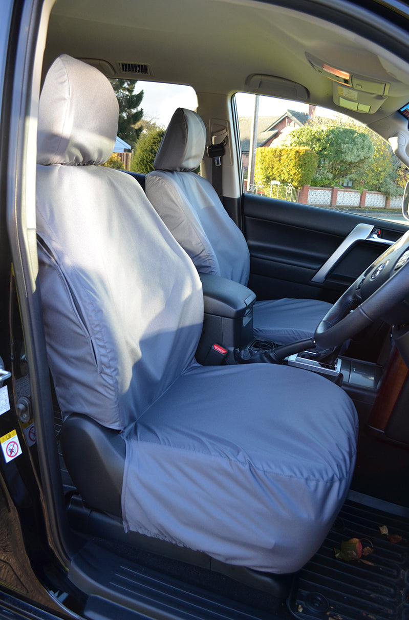 Toyota Land Cruiser 2009+ Tailored and Waterproof Seat Covers Grey / Front Pair Turtle Covers Ltd