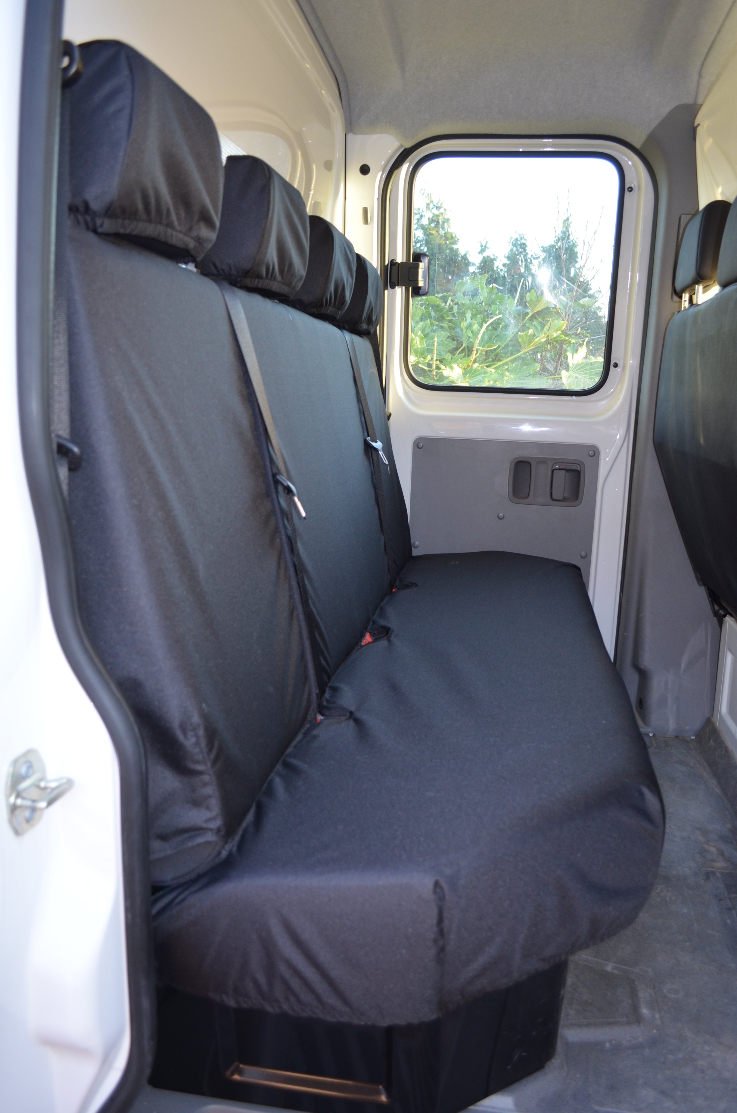 Mercedes Sprinter 2006 - 2009 Tailored and Waterproof Seat Covers Black / Rear Quad Turtle Covers Ltd