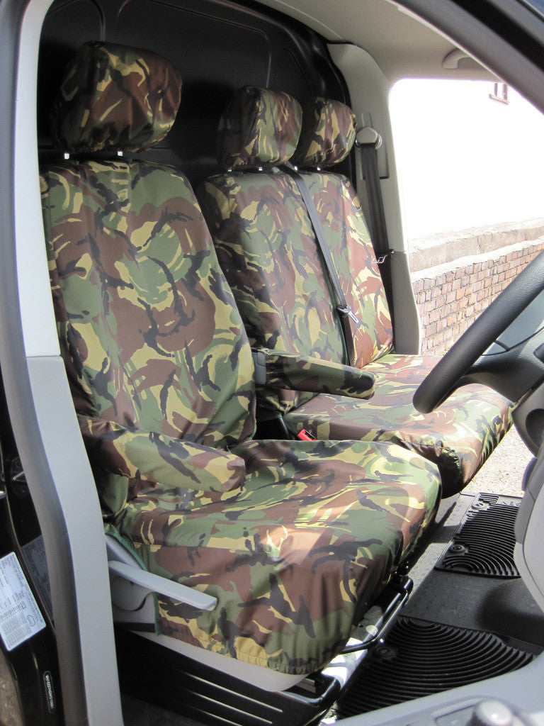 VW Volkswagen Transporter T5 Shuttle 2003 - 2009 Seat Covers Green Camo / 9 Seater Turtle Covers Ltd
